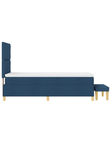 Letto a molle con materasso Blu 100 x 200 cm Tessuto