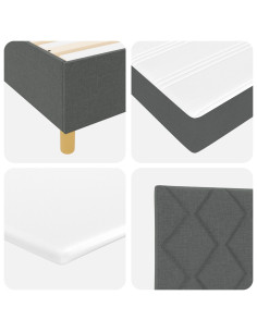 Letto a molle con materasso Grigio scuro 120 x 200 cm Tessuto