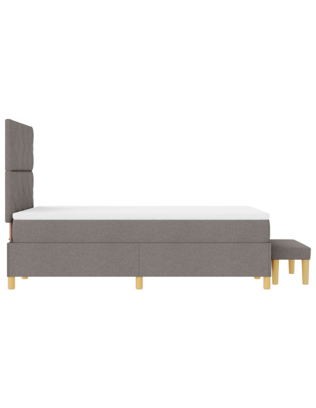 Letto a Molle con Materasso & Panca Tortora 120x200 cm Tessuto