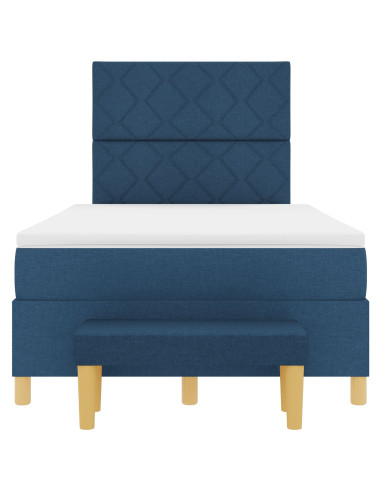 Letto a molle con materasso Blu 120 x 200 cm Tessuto