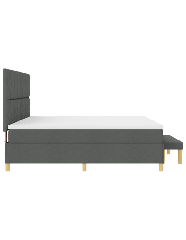 Letto a molle con materasso Grigio scuro 200 x 200 cm Tessuto