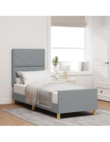 Struttura del letto Grigio chiaro 80 x 200 cm Tessuto