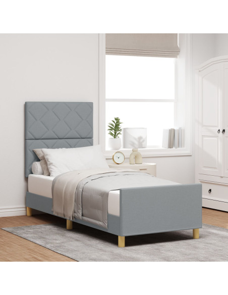 Struttura del letto Grigio chiaro 80 x 200 cm Tessuto