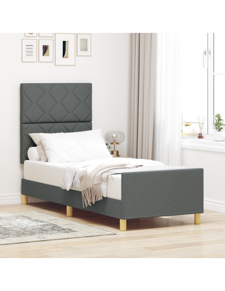 Struttura Letto  Grigio Scuro 80x200 cm Tessuto