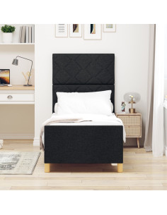 Struttura del letto con testiera Nero 80 x 200 cm Tessuto