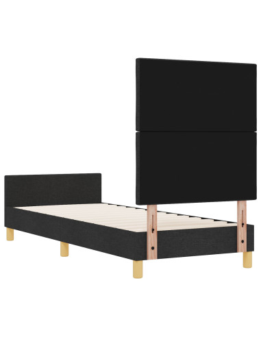 Struttura del letto con testiera Nero 80 x 200 cm Tessuto