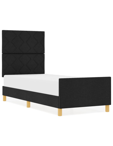 Struttura del letto con testiera Nero 80 x 200 cm Tessuto