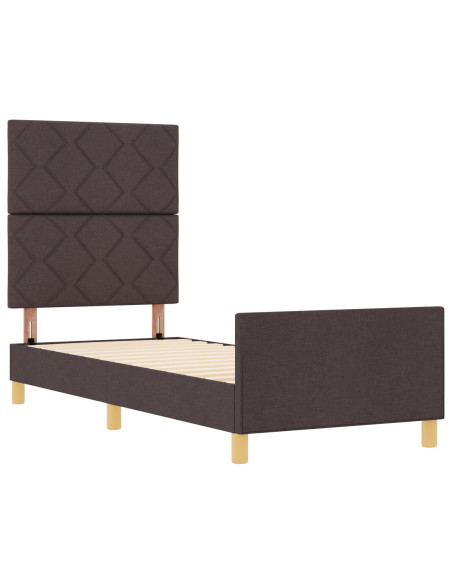 Letto  Marrone Scuro 80x200 cm in Tessuto