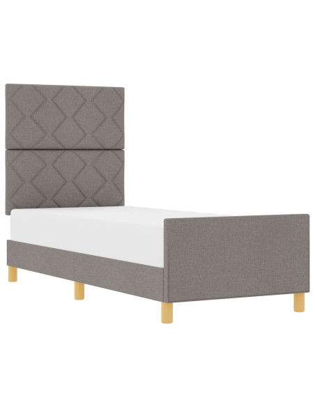 Letto  Taupe 80x200 cm in Tessuto