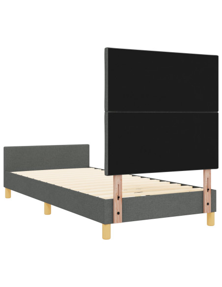 Struttura del Letto Grigio Scuro 90x190 cm in Tessuto -