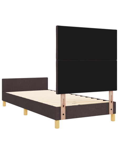 Letto Scuro Marrone 90x200 cm in Tessuto di