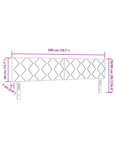 Testiera con testiera Blu 200 cm Pelle Sintetica
