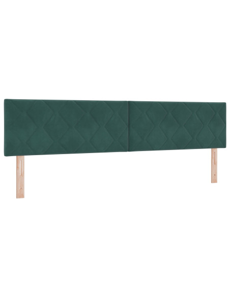 Testiera  Design a Blocchi di Diamante Verde Scuro 200 cm in Velluto