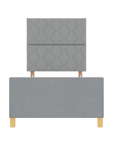 Struttura del letto Grigio chiaro 100 x 200 cm Tessuto