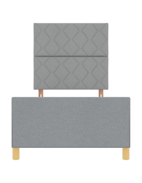 Struttura del letto Grigio chiaro 100 x 200 cm Tessuto