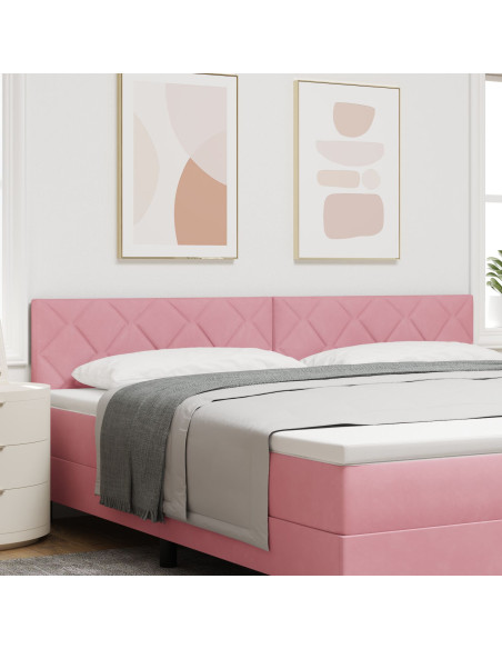 Testiera  Design a Blocchi Diamante Rosa 200 cm in Velluto