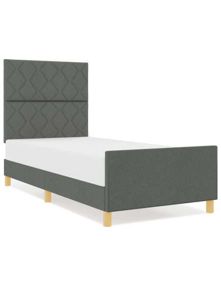 Struttura letto  grigia scura 100x200 cm in tessuto