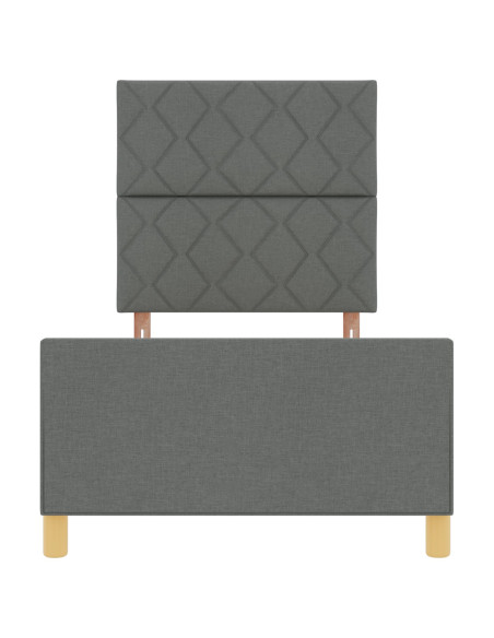 Struttura del letto Grigio scuro 100 x 200 cm Tessuto