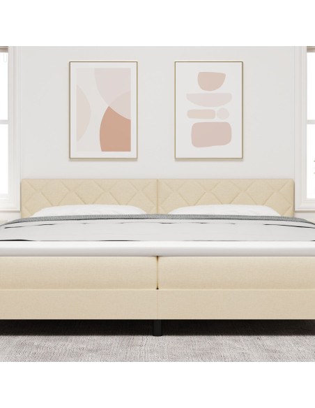 Testiera Design a Blocchi di Diamante Panna 200 cm Tessuto