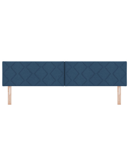 Testiera  Design a Blocchi di Diamante Blu 200 cm Tessuto