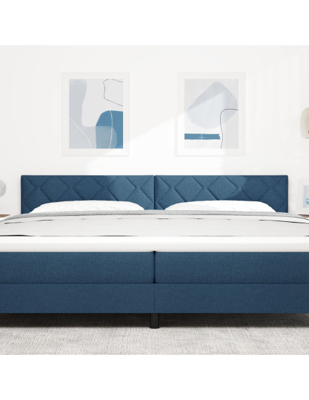 Testiera  Design a Blocchi di Diamante Blu 200 cm Tessuto