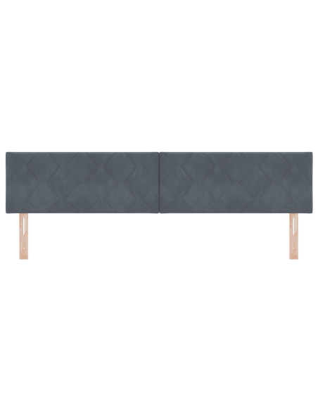 Testiera  Design a Blocchi di Diamante Grigio Scuro 200 cm in Velluto