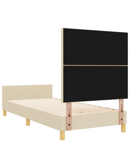 Struttura del letto con testiera Crema 100 x 200 cm Tessuto