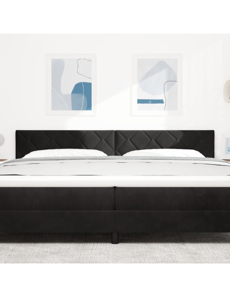 Testiera  Design a Blocchi di Diamante Nera 200 cm Velvet