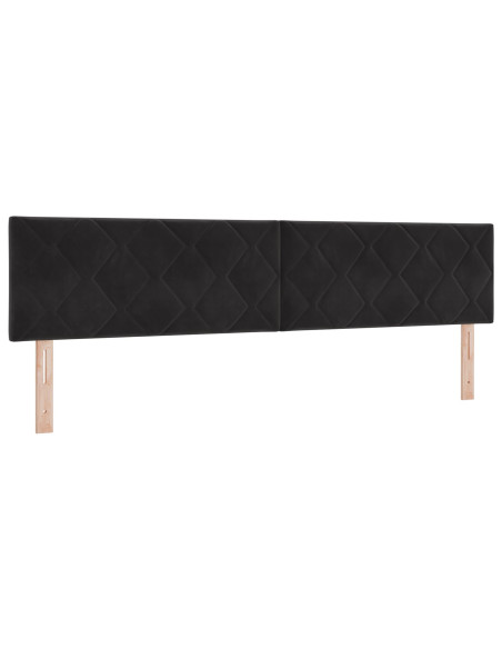 Testiera  Design a Blocchi di Diamante Nera 200 cm Velvet