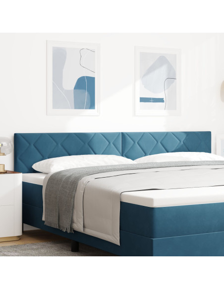 testiera  design a blocchi di diamante blu scuro 200 cm in velluto