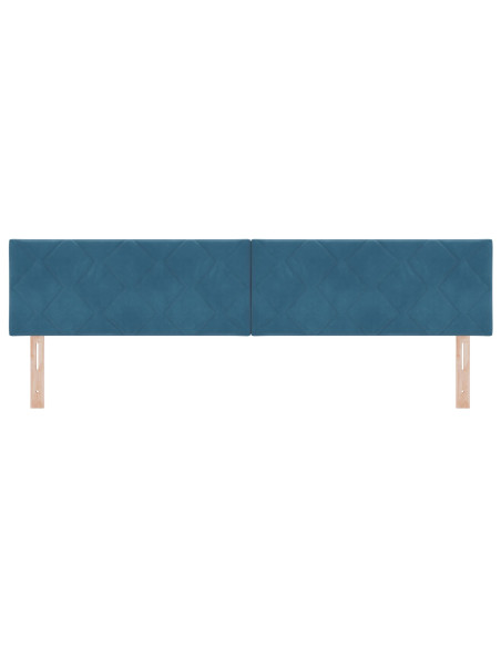 testiera  design a blocchi di diamante blu scuro 200 cm in velluto
