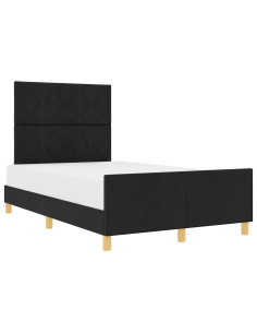 Struttura del letto con testiera Nero 120 x 190 cm Tessuto