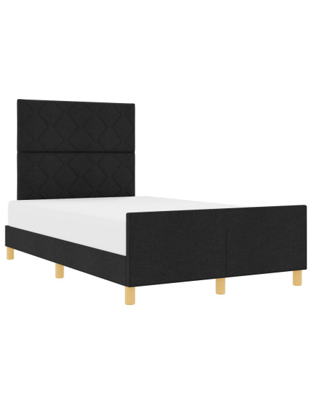 Struttura del letto con testiera Nero 120 x 190 cm Tessuto