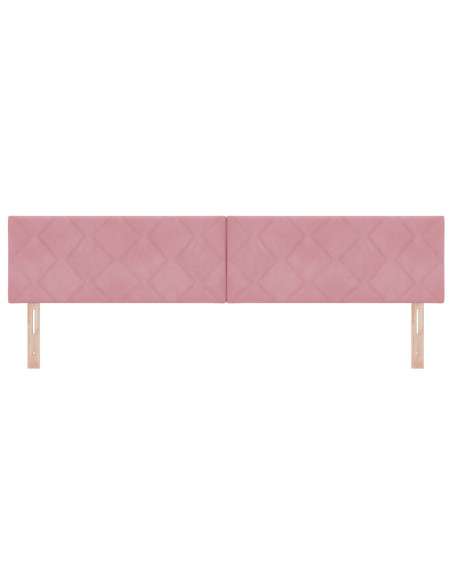 Testiera  Design a Blocchi Diamante Rosa 200 cm in Velluto