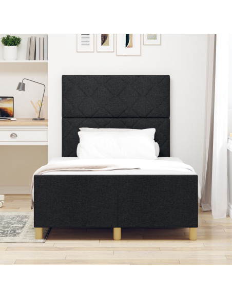 Struttura del letto con testiera Nero 120 x 190 cm Tessuto