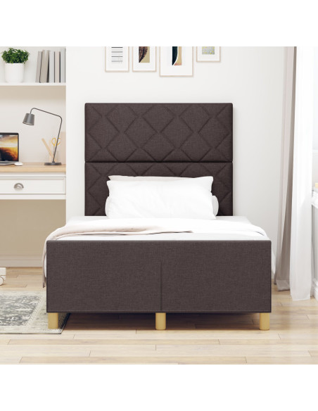 Struttura del letto Marrone scuro 120 x 190 cm Tessuto