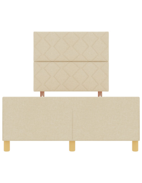 Struttura del letto con testiera Crema 120 x 190 cm Tessuto