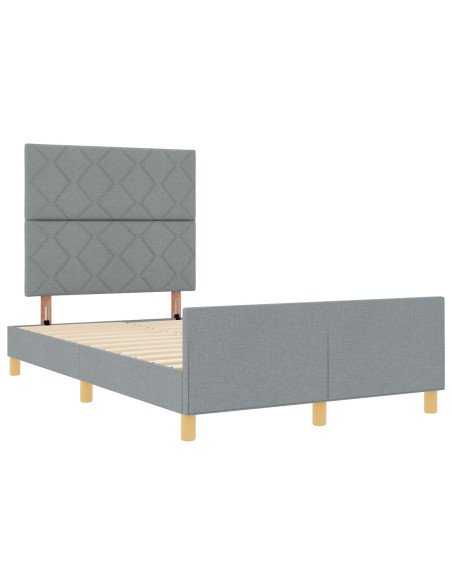 Struttura del letto Grigio chiaro 120 x 200 cm Tessuto