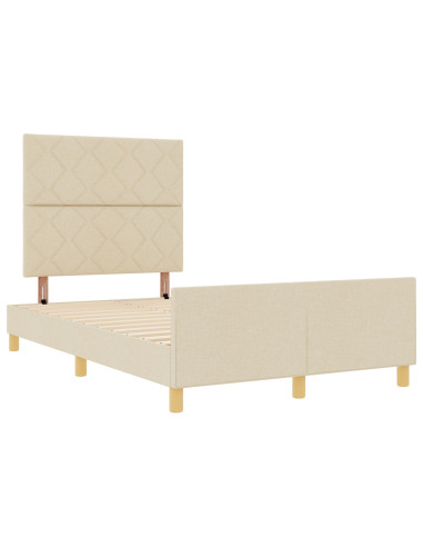 Struttura del letto con testiera Crema 120 x 200 cm Tessuto