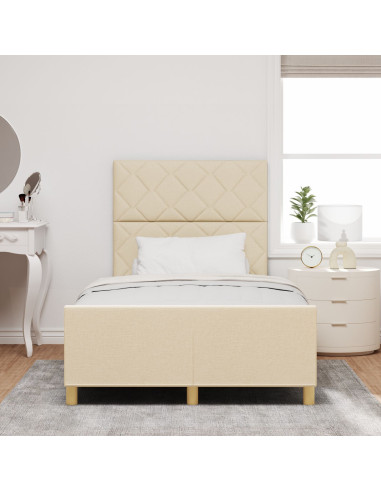 Struttura del letto con testiera Crema 120 x 200 cm Tessuto