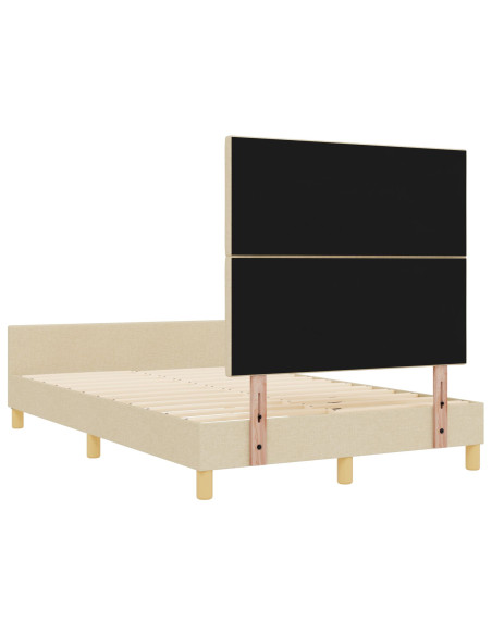 Struttura del letto con testiera Crema 120 x 200 cm Tessuto
