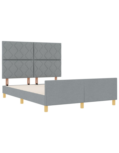 Struttura Letto  Grigia Chiara 140x190 cm in Tessuto