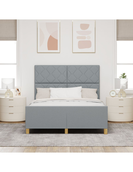 Struttura Letto  Grigia Chiara 140x190 cm in Tessuto