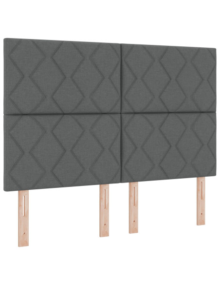 Struttura letto grigia scura 140x190 cm in tessuto