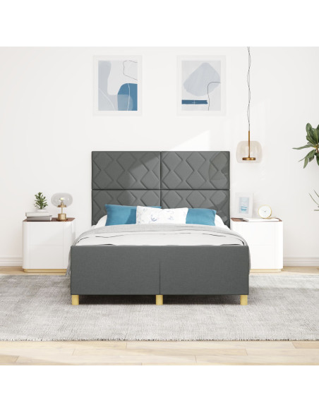 Struttura letto vitaXL grigio scuro 140x200 cm in tessuto