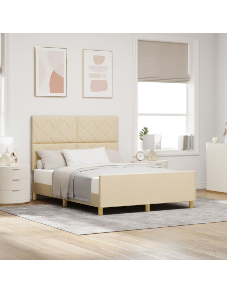 Struttura del Letto Cream 140x200 cm in Tessuto