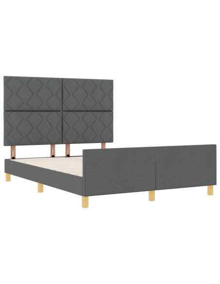 Struttura letto grigio scuro  160x200 cm in tessuto