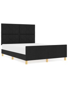 Struttura del letto con testiera Nero 160 x 200 cm Tessuto