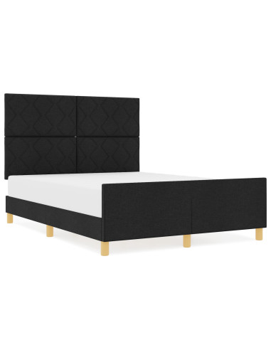 Struttura del letto con testiera Nero 160 x 200 cm Tessuto