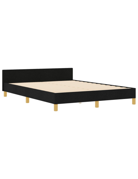 Struttura del letto con testiera Nero 160 x 200 cm Tessuto